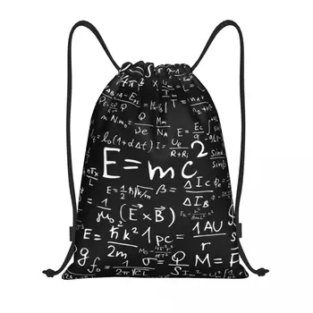 Пользовательские физические уравнения Сумки-рюкзаки на шнурке для мужчин и женщин, легкий рюкзак для гиков, математика, тренажерный зал, спортивный рюкзак, сумки для покупок