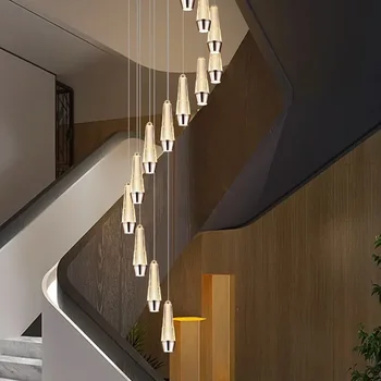 Скандинавский домашний декор столовая Подвесной светильник освещает внутреннее освещение лестницы подвесной светильник люстра лампы для гостиной