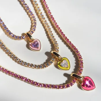 Ожерелье с бриллиантами из лабораторного золота 14 Карат, Вечерние Свадебные подвески, Ожерелья для женщин, Мужчин, Подарок ювелирных изделий на годовщину