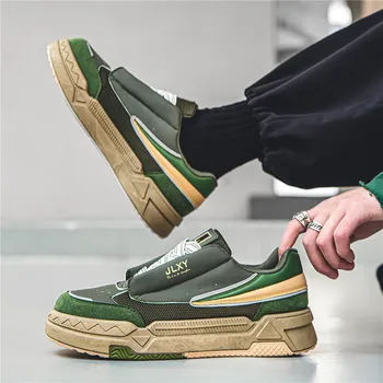 Новый дизайн, модные дизайнерские кроссовки для мужчин, удобные дышащие кроссовки на платформе, мужские повседневные мужские ботинки для скейтборда на шнуровке